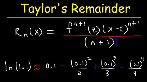 taylor's remainder theorem formula